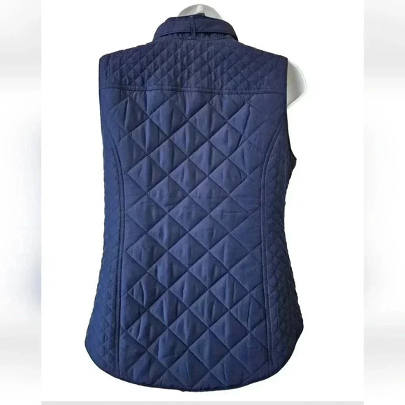 Crown & Ivy Navy Blue Quilted Lined Full Zip Vest - Picture 2 of 7